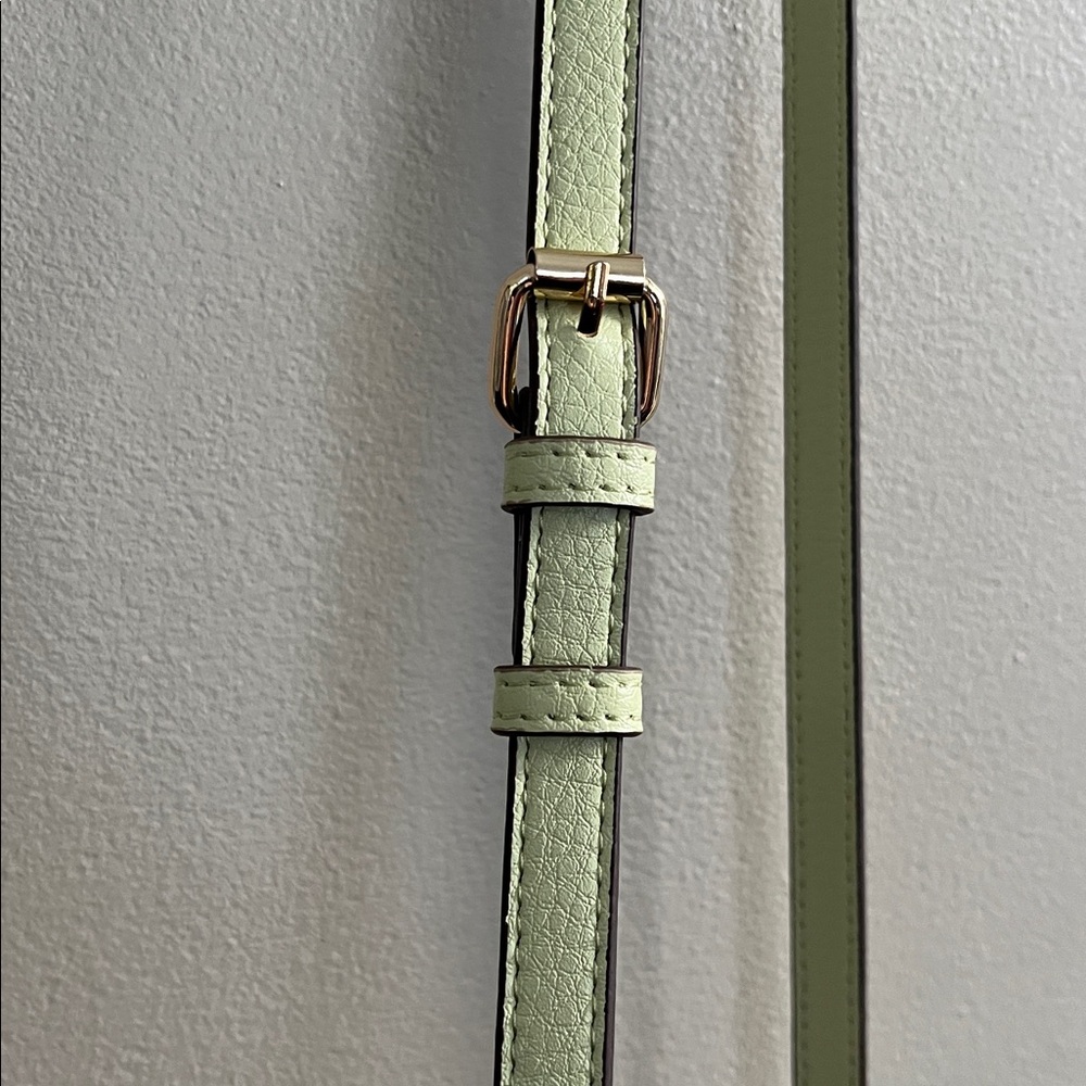 Anne Klein pastel green pebbled faux leather crossbody/purse tote - Picture 7 of 15